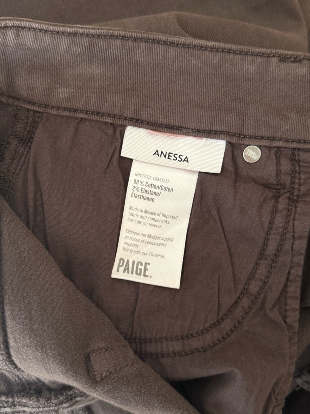 PAIGE Anessa High Rise Wide Leg Ankle Jeans Size 30 Chocolate Brown NWT - Picture 7 of 8